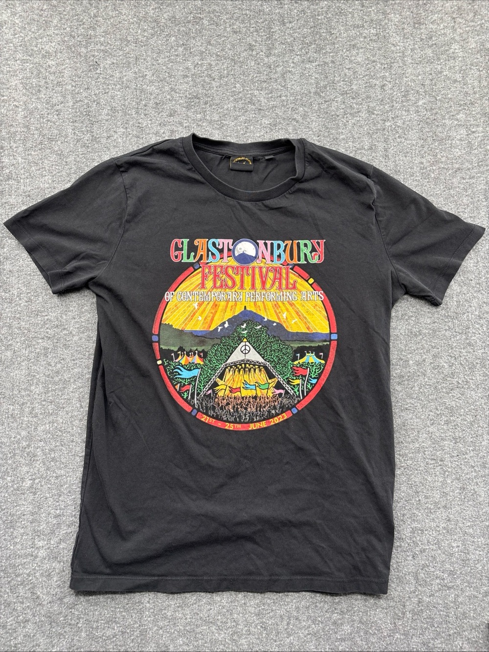 Glastonbury Concert Festival 2023 Graphic Tee - Black Authentic